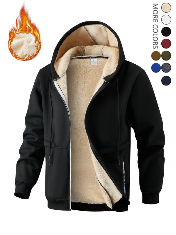 K 25828 Winter Fleece Hooded Jacket Lamb Wool Hooded Jacket