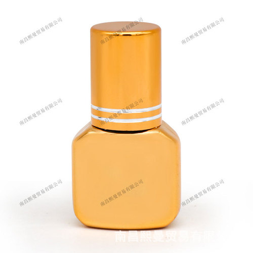 Grafting eyelash glue empty bottle refillable eyelash glue water bottle plastic electroplated gold 5ml 8ml factory