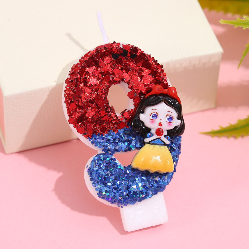 Amazon 白雪姫デジタルキャンドル青と白のカラーマッチング誕生日ケーキキャンドルクリエイティブ超光沢のあるキャンドル|undefined
