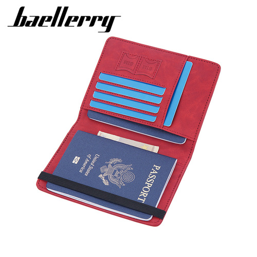 Baellerry's new unisex RFID passport bag cross-border frosted travel document simple anti-magnetic card bag