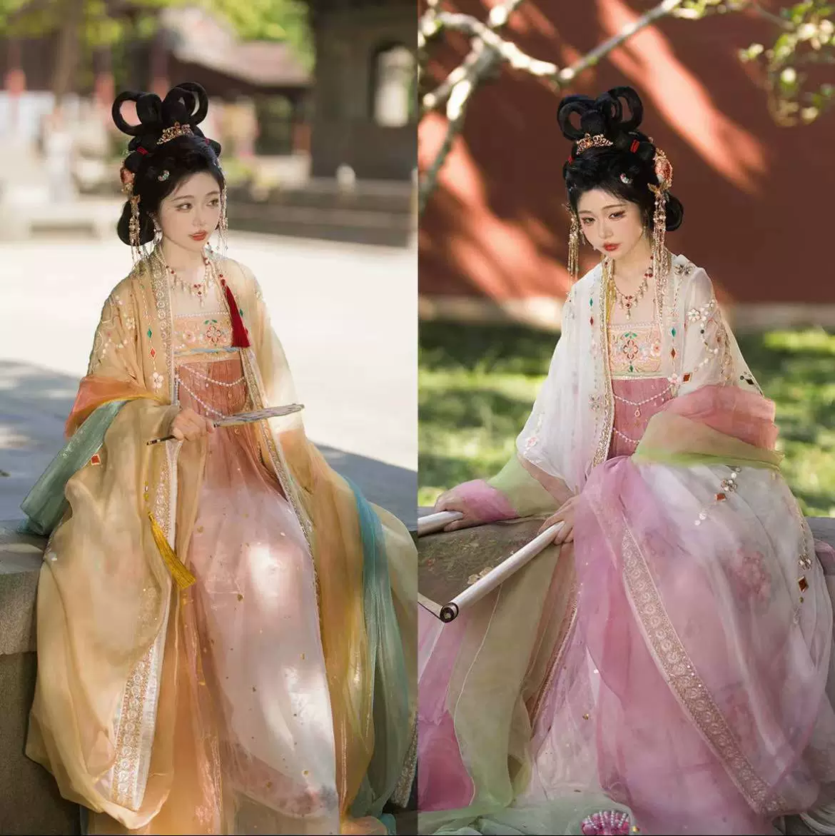 Оригинальная женская рубашка Tang Yun [Little Princess] династии Хань длиной до груди с большими рукавами Yingluo с вышивкой, весенне-осенний костюм в национальном стиле