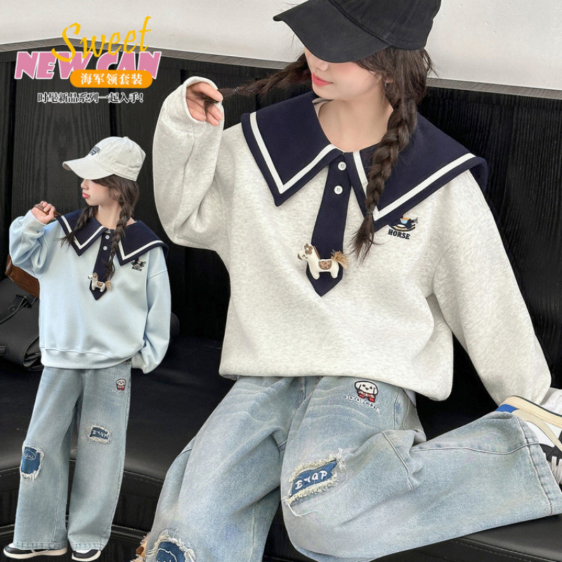 Zhili children's clothing, girls' spring sweatshirts, new styles for medium and large girls, autumn and spring, super cute, suitable for junior high school students.