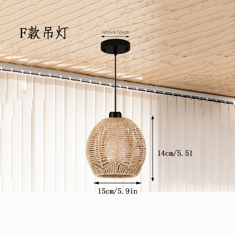 Lámpara de techo tejida a mano con cuerda de cáñamo de imitación estadounidense