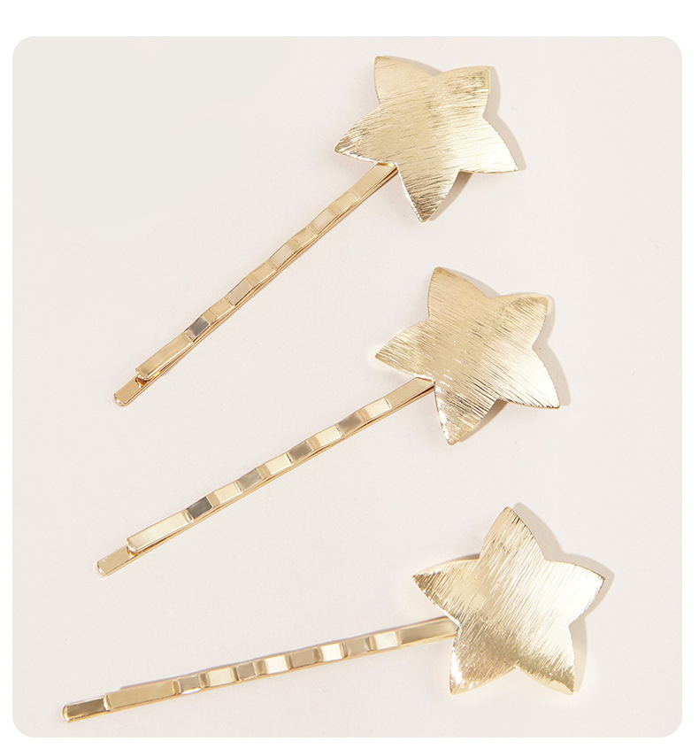 3g Weight Headwear Classification Metal Material Star Pattern Women'S Gender Plating Design Simple Style Style Wholesale Jewelry Five-pointed Star Small Hairpin Nihaojewelry 7