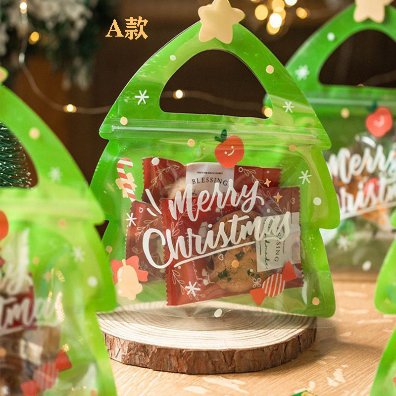 Bolsa de turrón en forma de dibujos animados bolsa de embalaje de dulces de regalo de Navidad comida Candy ziplock bolsa de plástico bolsa de pie