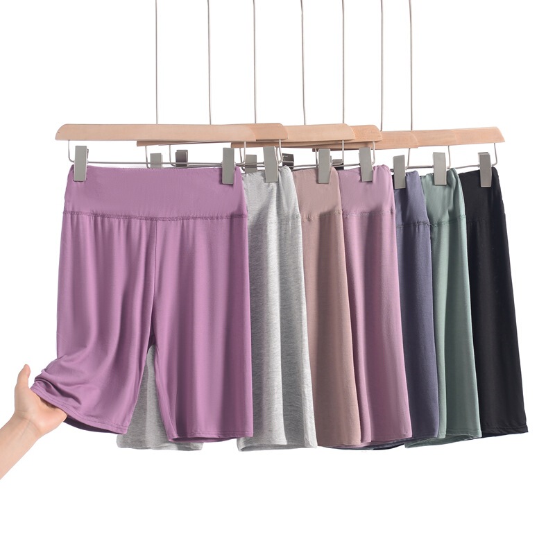 Modal Thin Yoga Pants Women's High Waist Naked Fitness Shorts Running Tight Large Size Pants