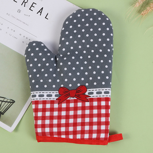 Factory Direct Sale 100% Cotton High-Temperature Heatproof Steam Oven Gloves, Microwave Oven Burn-Resistant Gloves, Kitchen Insulating Household Wholesale