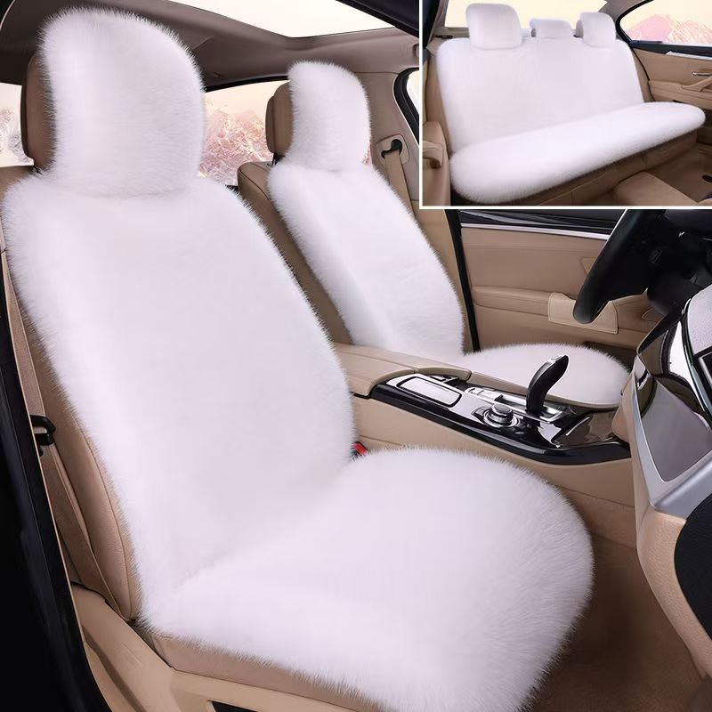 Full Car Mat Winter Long — Universal Wool pad - moonlight-white-full-car-for-five-seater