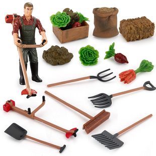 Simulation farm ranch desktop sand tray scene model accessories shovel trough radish vegetable tool suit ornaments