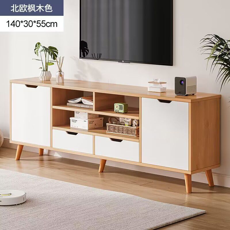 テレビキャビネットシンプルモダンな小さなアパート無垢材脚コーヒーテーブルテレビキャビネット組み合わせ北欧格納式テレビキャビネットリビングルーム|undefined