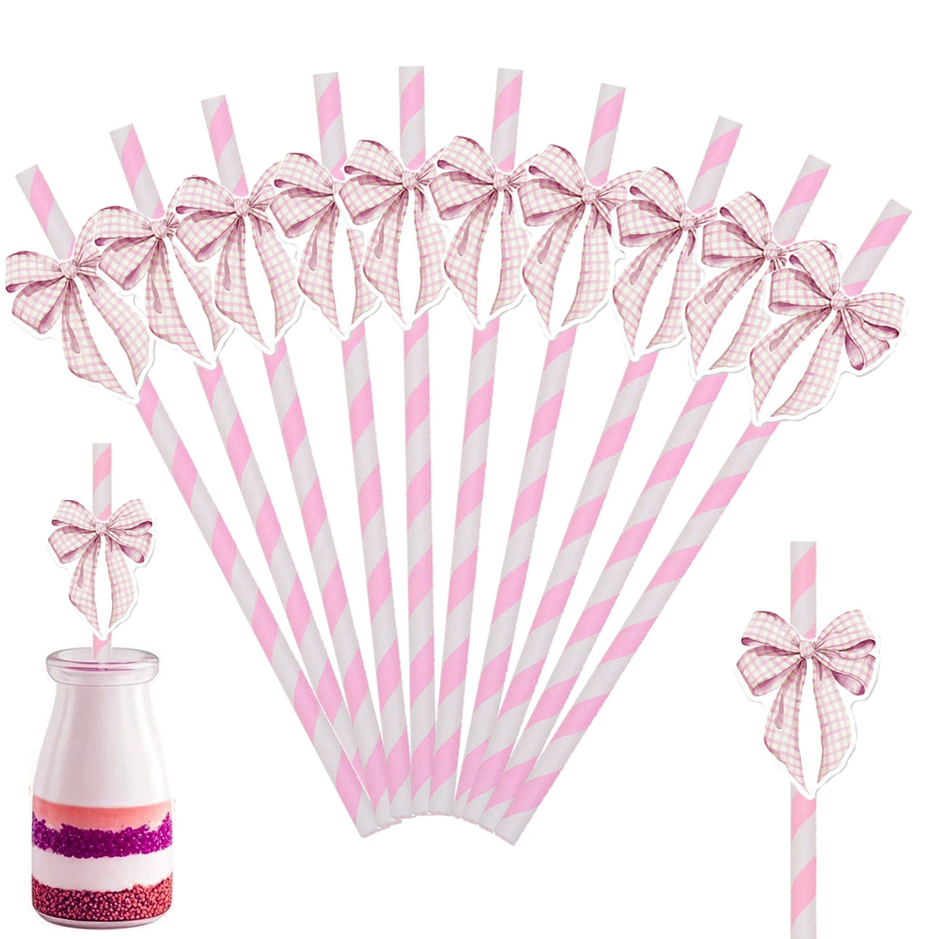 Креативные бумажные соломинки для украшения праздничного стола, десертного стола, дня рождения, платья, пудинга, бутылки, торта (для торта)