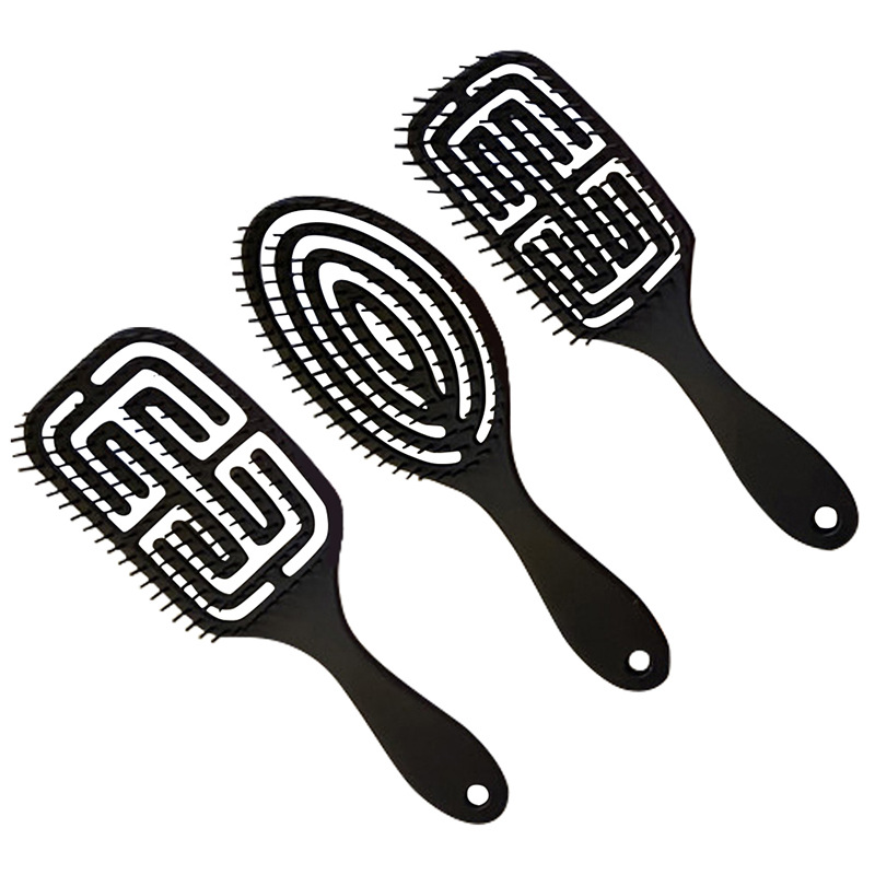 Peine de dientes anchos de plástico hueco peine de costilla de pelo peine de masaje de cabeza peine de placa grande transfronteriza