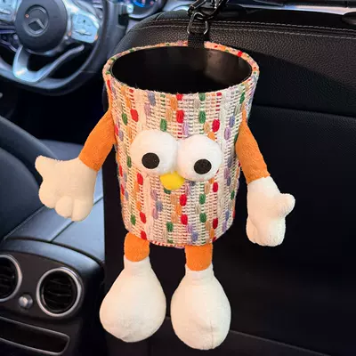 Decoration Tissue Bag, Car tissue box/set - colorful-big-eyed-trash-can-including-hook