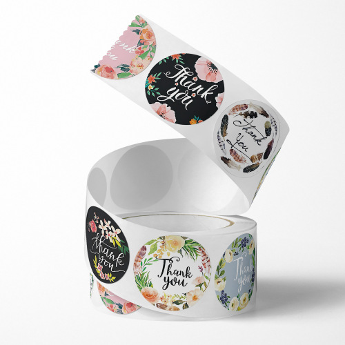 Wedding decoration stickers, takeaway sealing labels, thank you labels, wheel transfer printing, self-adhesive production
