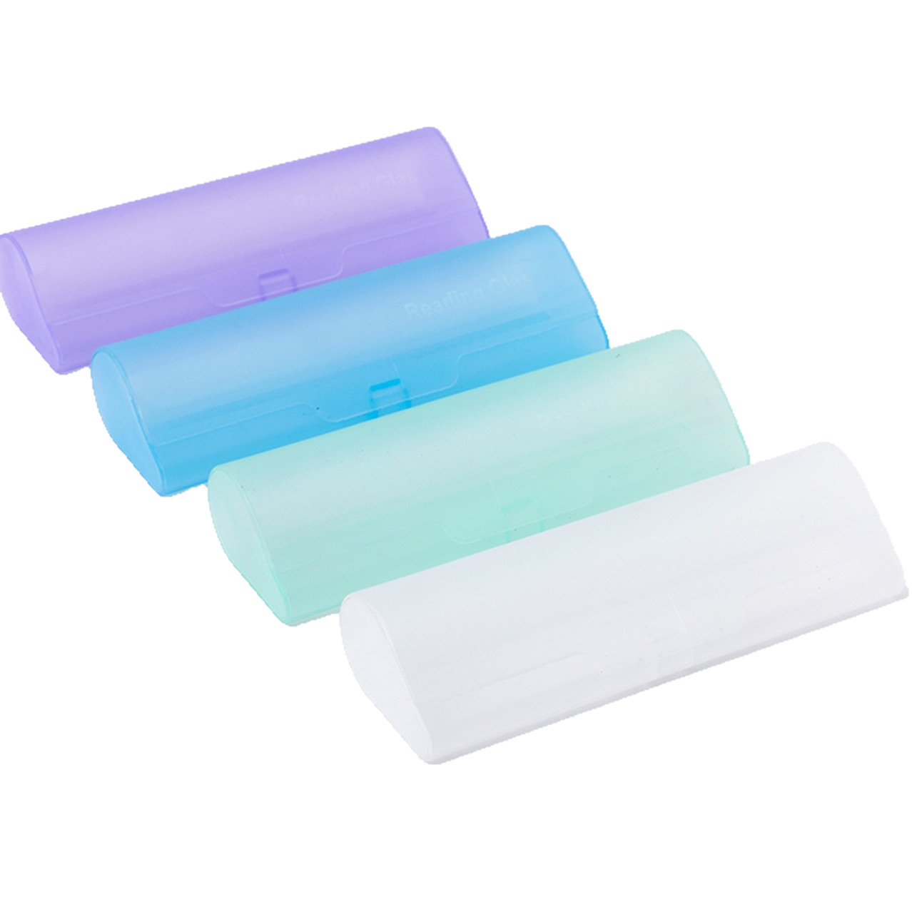 Estuche para gafas esmeriladas, espejo portátil para leer antipresión, espejo plano, caja de almacenamiento de plástico tipo gota de agua de color, carcasa dura simple