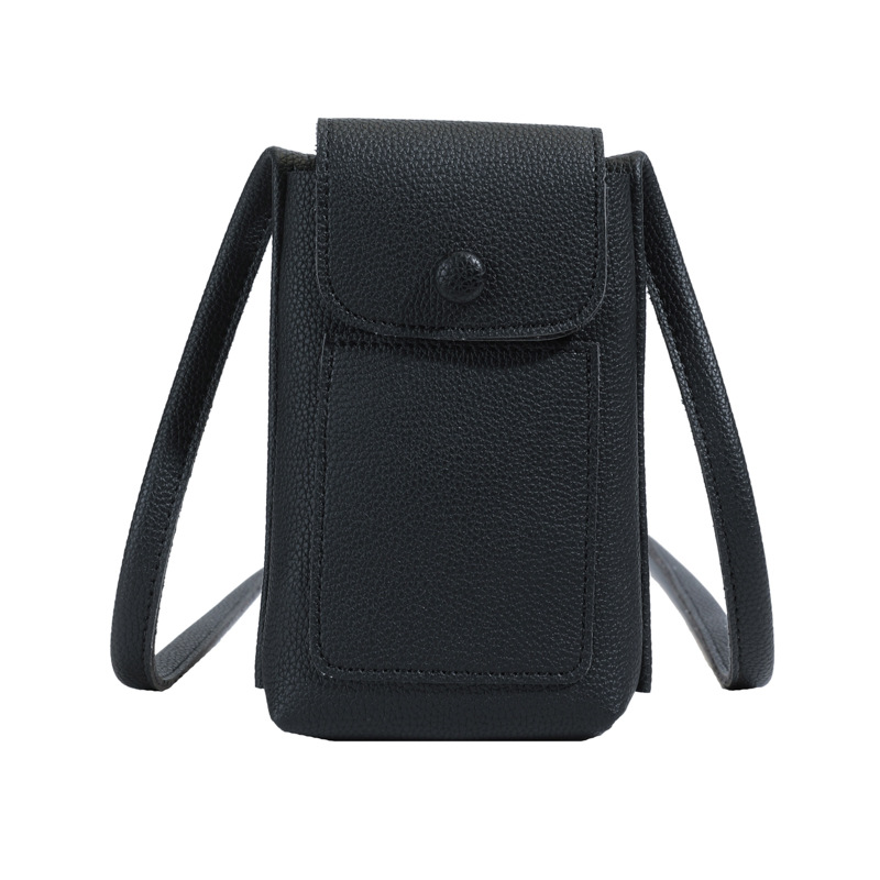 Bolso de teléfono móvil de moda coreana 2025 verano nuevo bolso femenino casual con patrón de lichi bolso de hombro simple y versátil bolso de mensajero