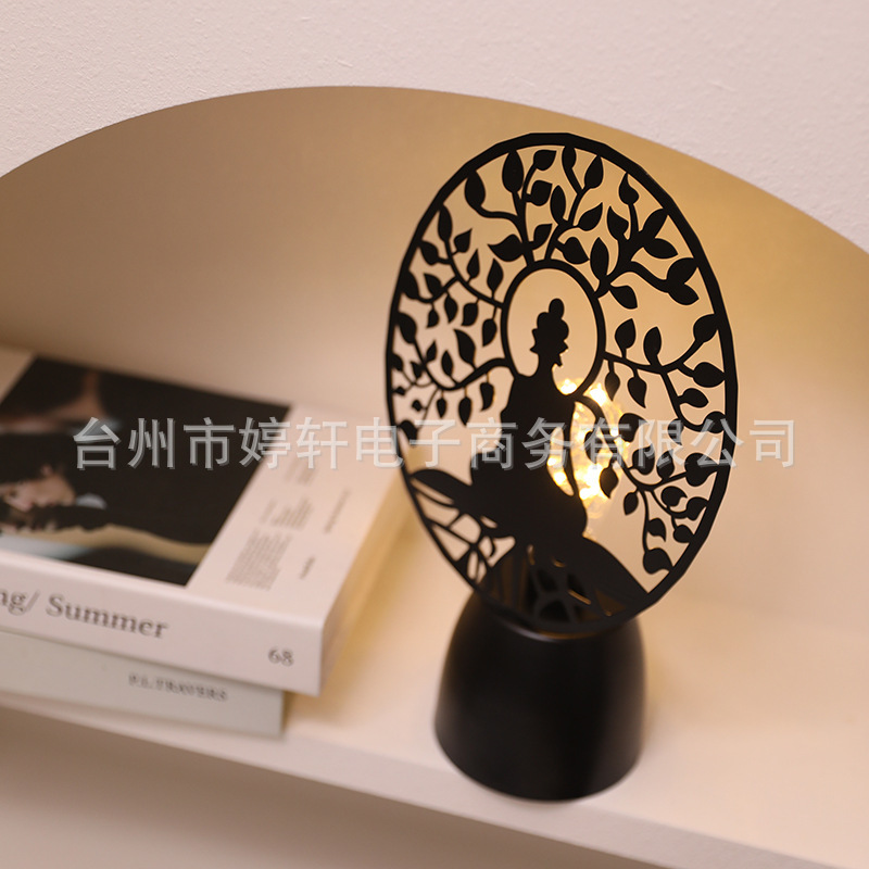 국경 LED 철 테이블 램프 야간 조명 모델링 분위기 램프 침실 데스크탑 장식품 무슬림 스타일 장식 도매