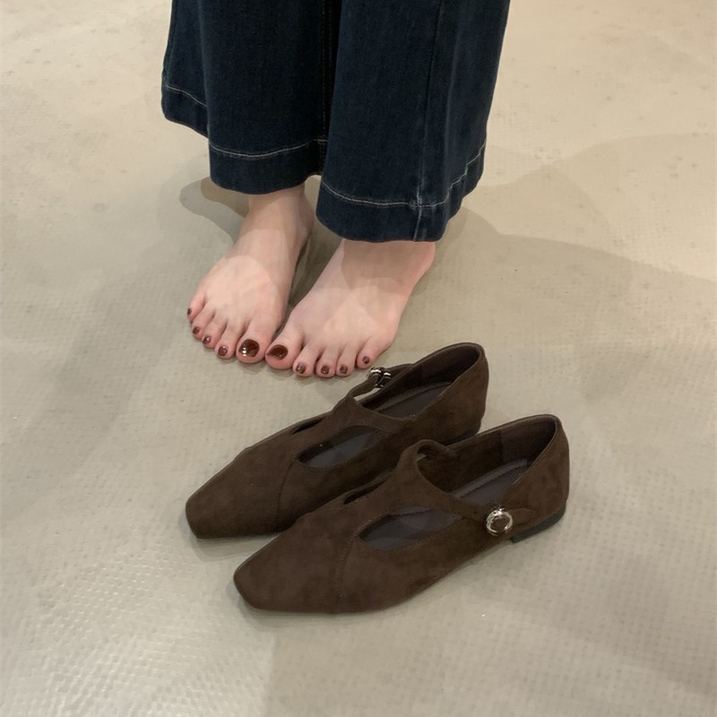 韩版T型带浅口单鞋女2025秋低跟玛丽珍鞋方头时装鞋潮牌青年女鞋|undefined