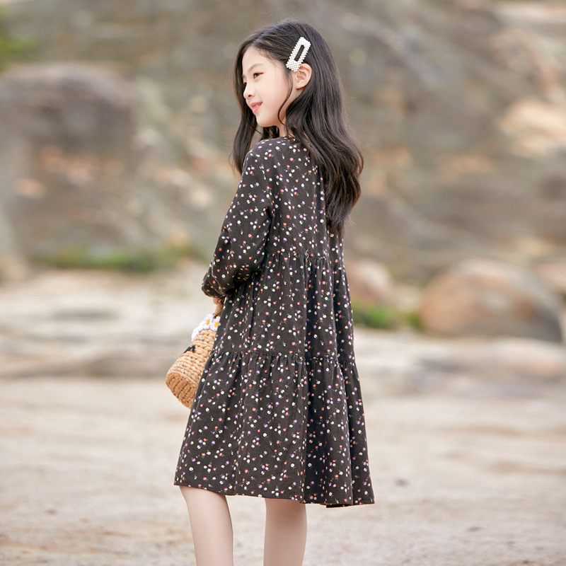 Vestido de las niñas ropa de primavera y otoño para niños 2023 nuevo estilo occidental otoño e invierno vestido de princesa de otoño para niñas ropa de invierno