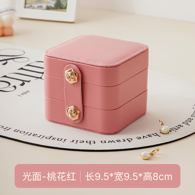 Suministro directo transfronterizo Caja de almacenamiento de joyería portátil de tres capas de Amazon Pendientes de gran capacidad Collar Anillo Caja de joyería para niños