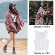 BrandyMelville杨幂同款背心bm纯色百搭显瘦性感吊带女无袖上衣潮