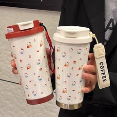 インターネットセレブガールハート魔法瓶カップ女の子のための見栄えの良い大容量ストローコーヒーカップかわいい学生ポータブルドリンクカップ