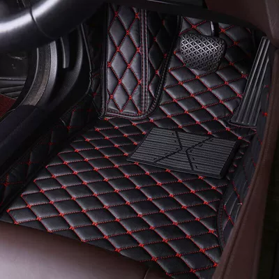 Suitable for the Driver's Seat, Special Ayaqaltılar (Kovriklər) - thickened-model-please-note-the-modelyear-or-inform-us-when-placing-an-order-main-driver-single-layer-black-red-line