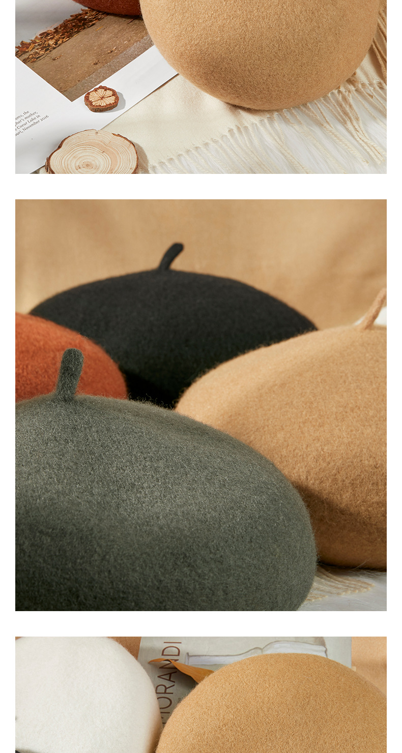 The British retro woolen bud hat for women in autumn and winter is a versatile Korean style and a cute Japanese painter hat trend pic 15