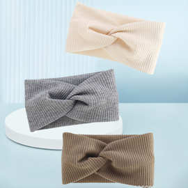 运动头套月子瑜伽吸汗箍针织跨境交叉头巾发带发饰跑步彩色发夏季