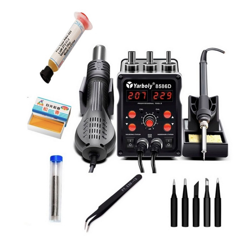 8586D 热风枪焊台 二合一热风拆焊台 手机维修热风枪 8586