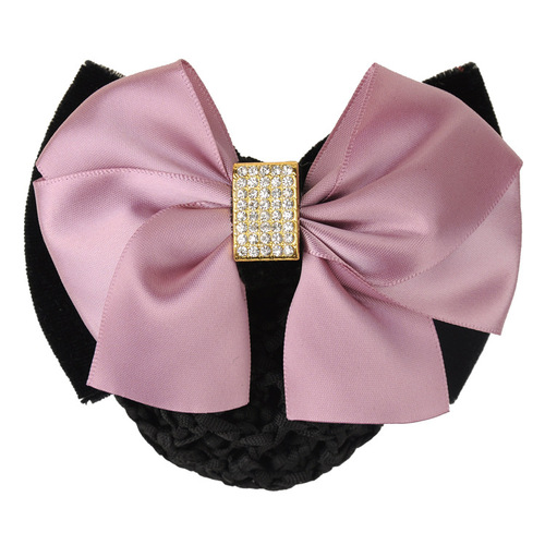 Professional flower hair net pocket headband gold velvet bow bank mobile hotel stewardess nurse work hairpin
