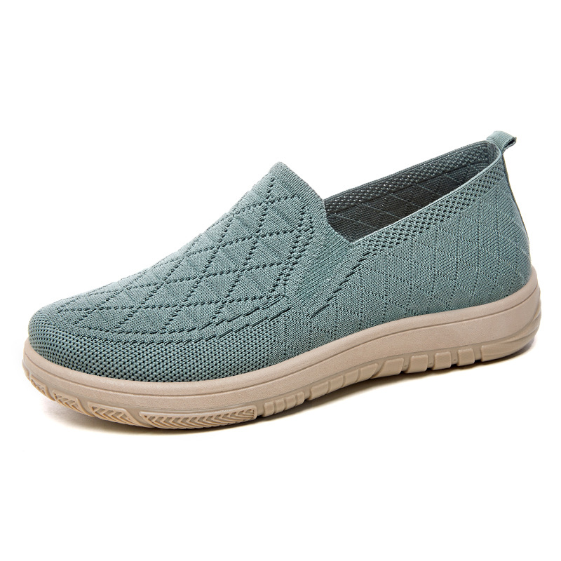 Zapatos de mujer, nuevos modelos de primavera, procesamiento OEM, zapatos transfronterizos personalizados, zapatos planos cómodos de punto, zapatos de tela estilo Pekín, venta al por mayor.