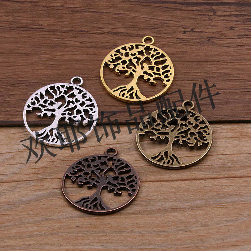 4 색 DIY 보석 액세서리 빈티지 중공 섬세한 나무 펜던트 ZAKKA 액세서리 도매 28*25mm