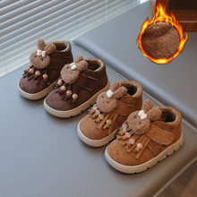 2025年冬季新款加厚保暖学步鞋韩版时尚卡通女童可爱百搭儿童棉鞋