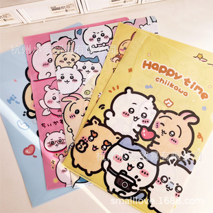 Ins Cartoon Jiyka Wow Poster File Bag Student A4 Test Paper Wrong Question L-Type Waterproof Large Capacity Storage File