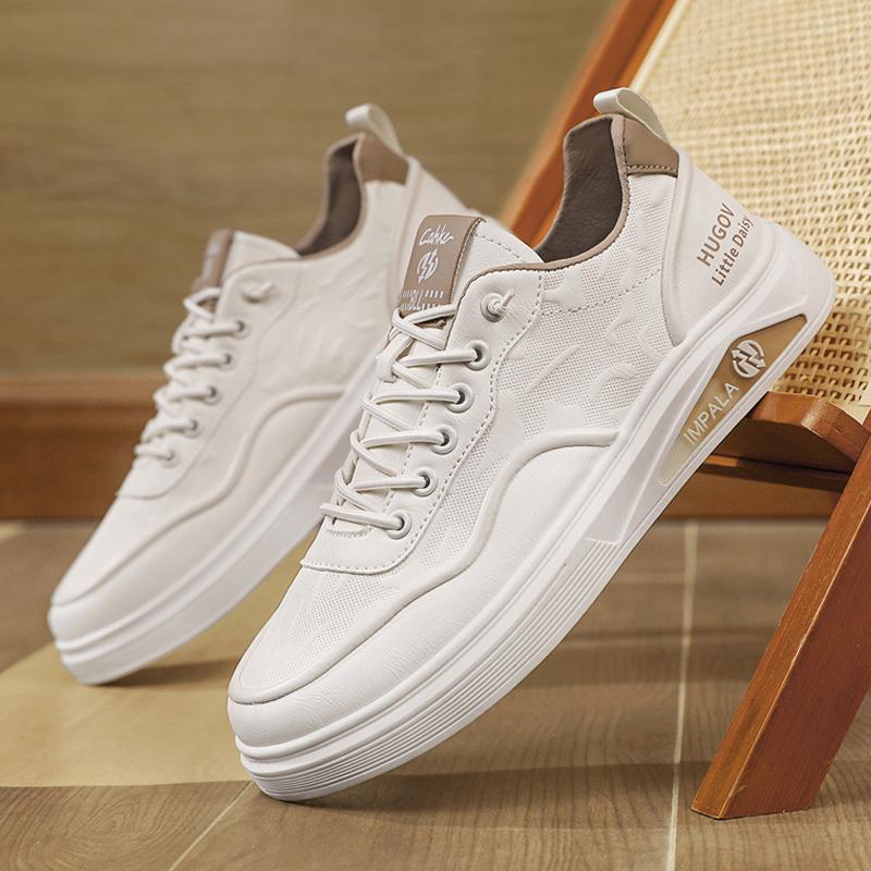 Zapatillas de deporte para hombre 2025 nueva marca de moda de verano, sensación de alta gama, todo fósforo, casual para hombre, suela gruesa, corte bajo, zapatos deportivos de moda resistentes al desgaste