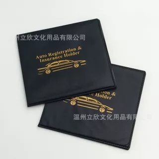 男士短款对折PU时尚logo印花卡夹商务经典卡包皮夹
