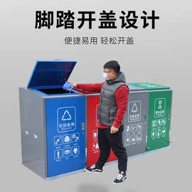 定做240l120L塑料方形桶垃圾桶罩子脚踏式街道小区垃圾箱宇洁定制