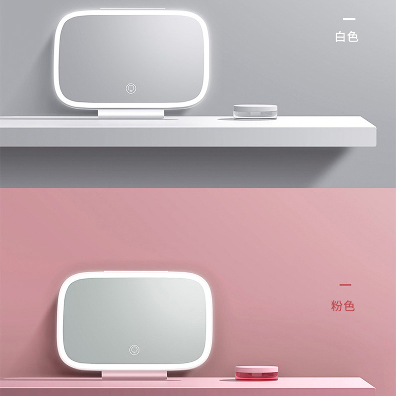 Espejo de maquillaje para parasol de belleza para automóvil Wuling con luz para automóvil de tres colores con espejo de maquillaje para automóvil led de gran tamaño