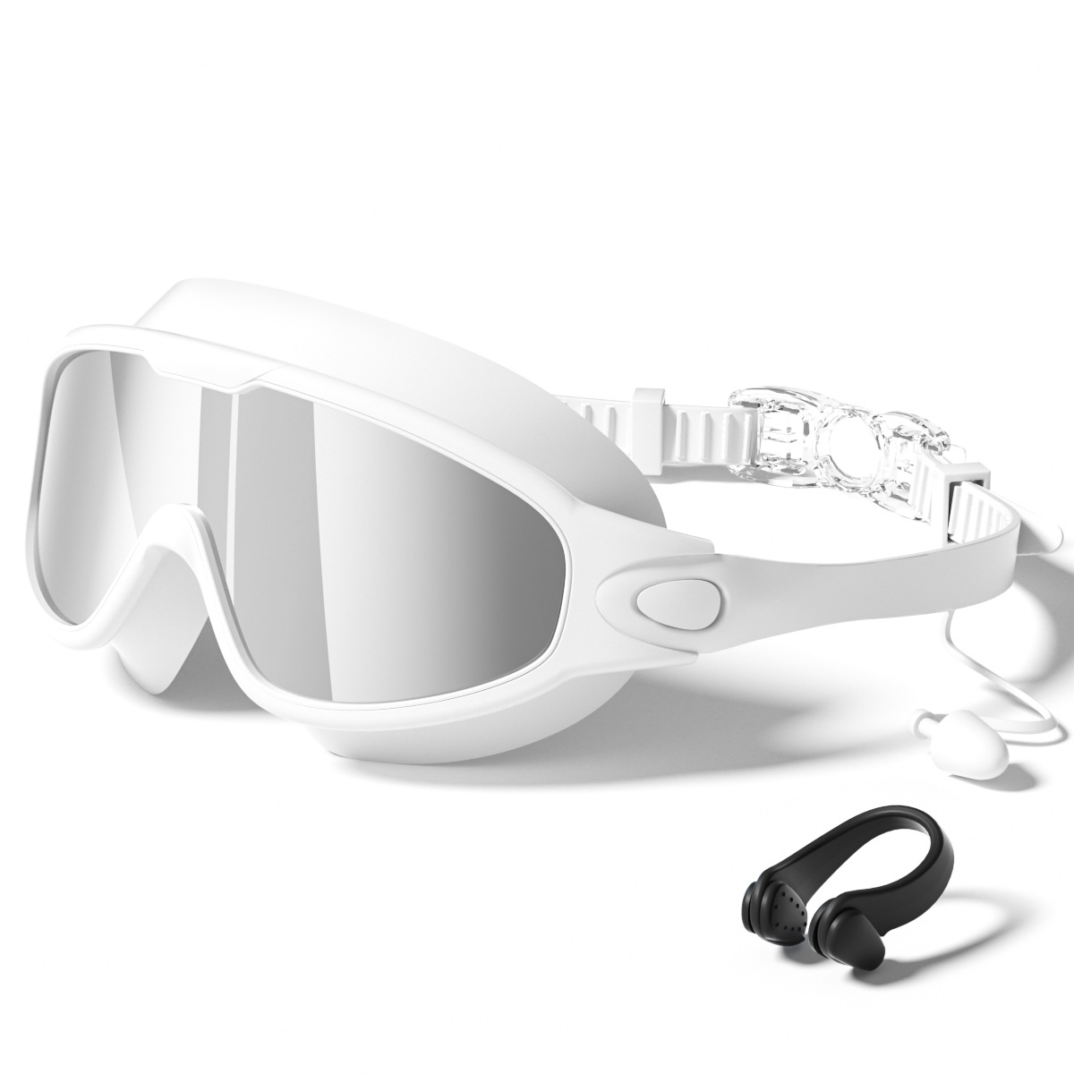 Gafas de Natación Galvanizadas de Marco Grande para Adultos de PC Antiempañante para Adultos
