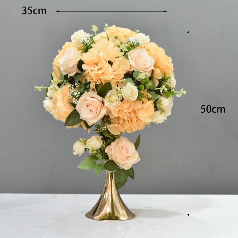 샴페인 그린 트럼펫 황금 꽃 그릇