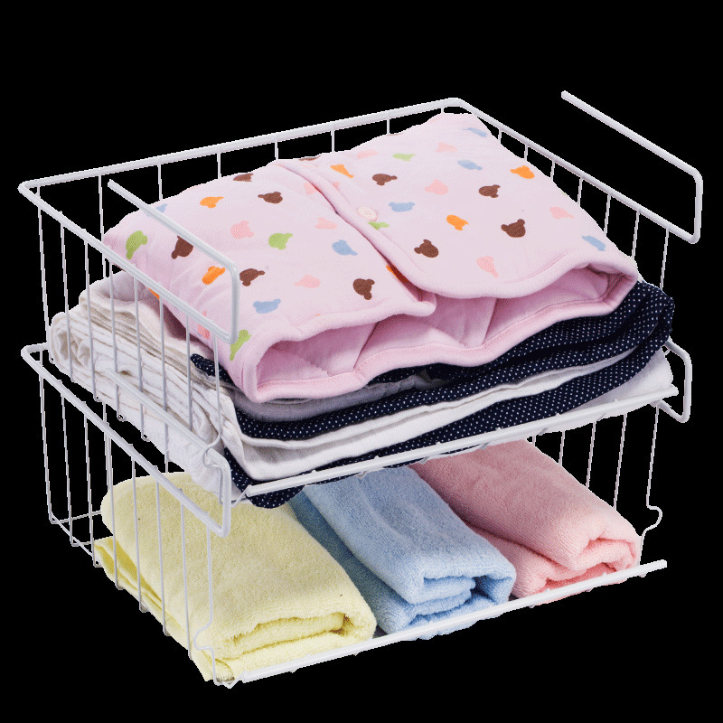 Hanging Basket under the Wardrobe for Storing Towels, Clothes, and Daily Necessities, Storage Rack, Categorized Storage Basket, No-Drill Storage