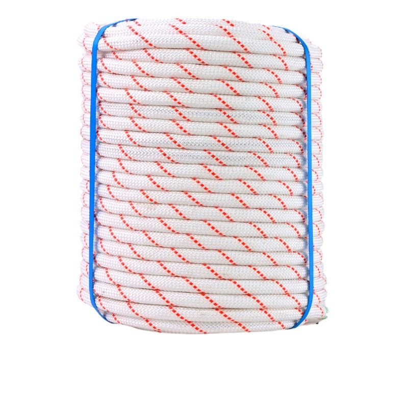 Страховочная веревка Нейлоновая веревка Красный и Белый полипропиленовый страховочный трос Высотная работа Защита для альпинизма Нейлоновая веревка