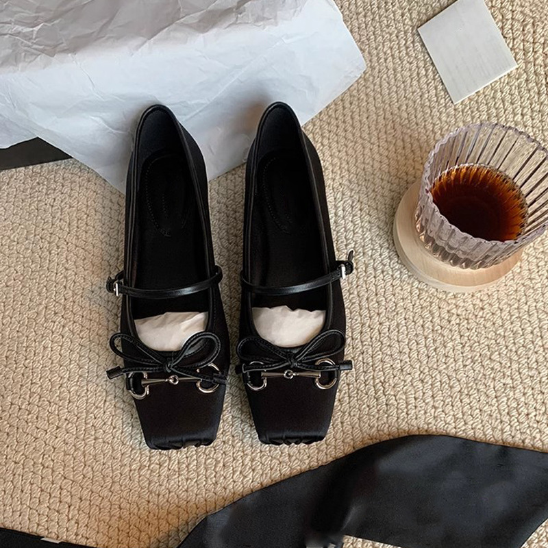 Grape Mom studiolee chica francesa lazo de una palabra con nariz de cerdo salvaje Mary Jane zapatos individuales mujer