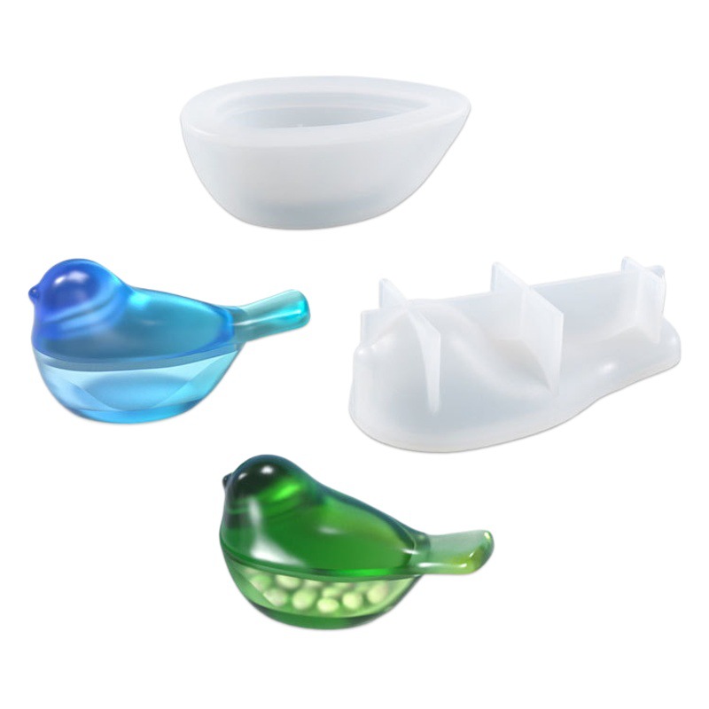 DIY pájaro resina molde alta espejo decoración de la Mesa 3D tridimensional pájaro caja de almacenamiento molde de silicona al por mayor