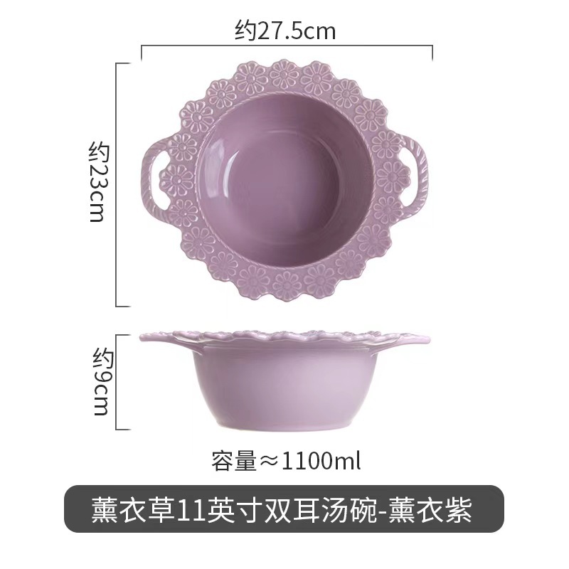 Francés retro ins en relieve cubiertos de cerámica creativos bordes de encaje plato de filete de comida occidental platos caseros platos planos