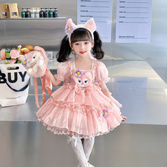 女童玲娜貝爾公主連衣裙24春季新款兒童洋氣卡通洛麗塔生日禮服裙