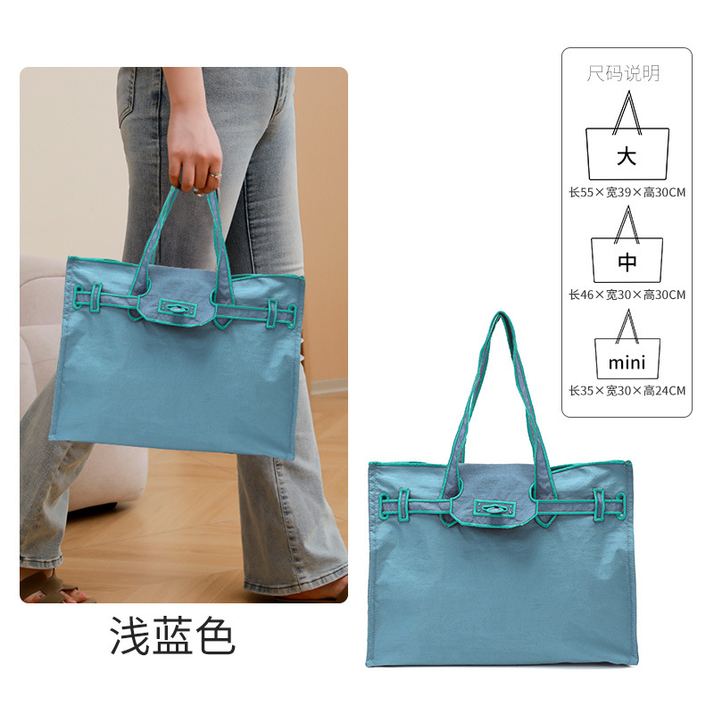 라이트 블루 토트백