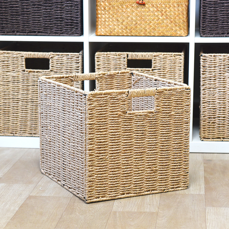 Cesta de almacenamiento Cesta de almacenamiento de ratán Cesta de almacenamiento de caja de acabado plegable de paja Cesta de almacenamiento Cesta de almacenamiento Libro de Kalaike Chen Zhihong
