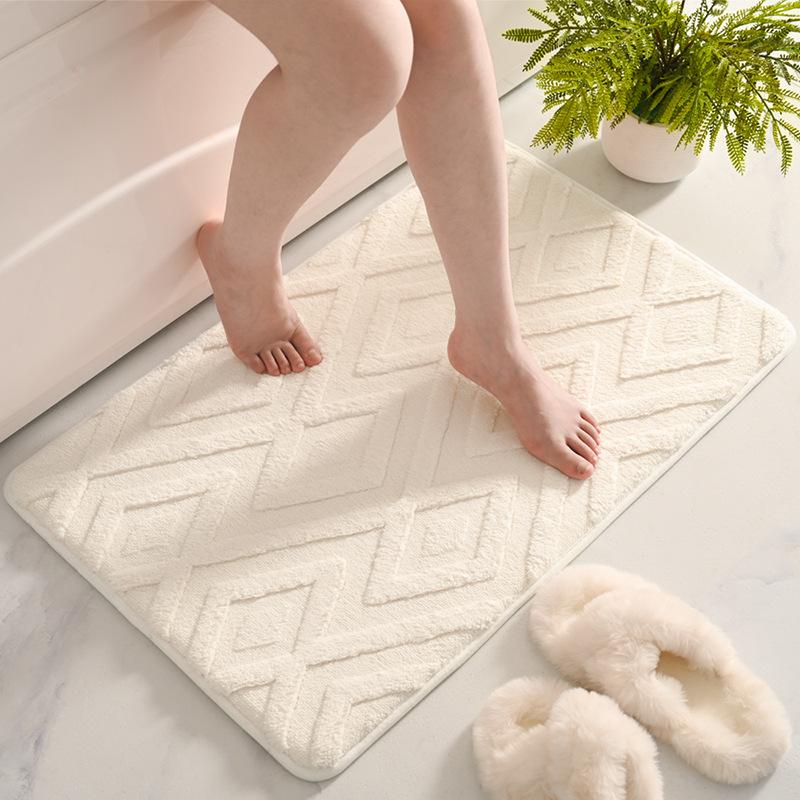 Nuevos productos transfronterizos hermosos vello Jacquard alfombra de piso dormitorio estera de cama estera antideslizante estera de puerta gruesa